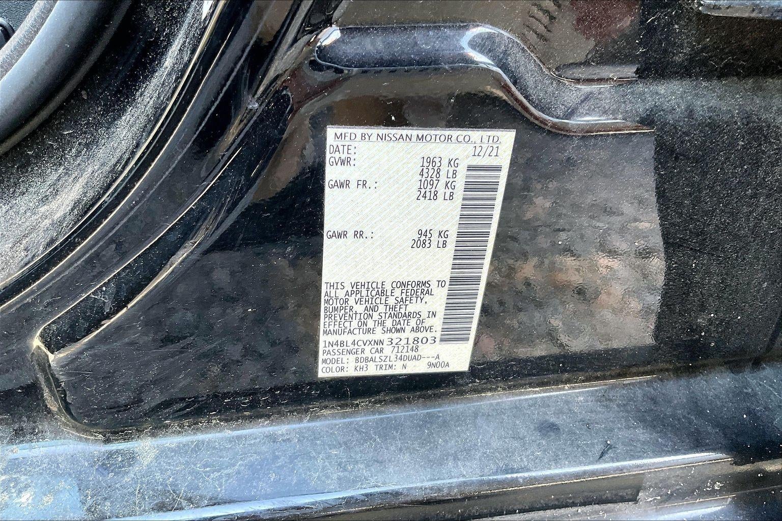 2022 Nissan Altima 2.5 SR