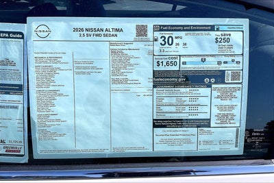 2026 Nissan Altima SV