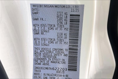 2026 Nissan Frontier S