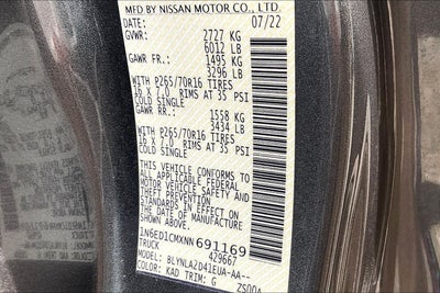 2022 Nissan Frontier S