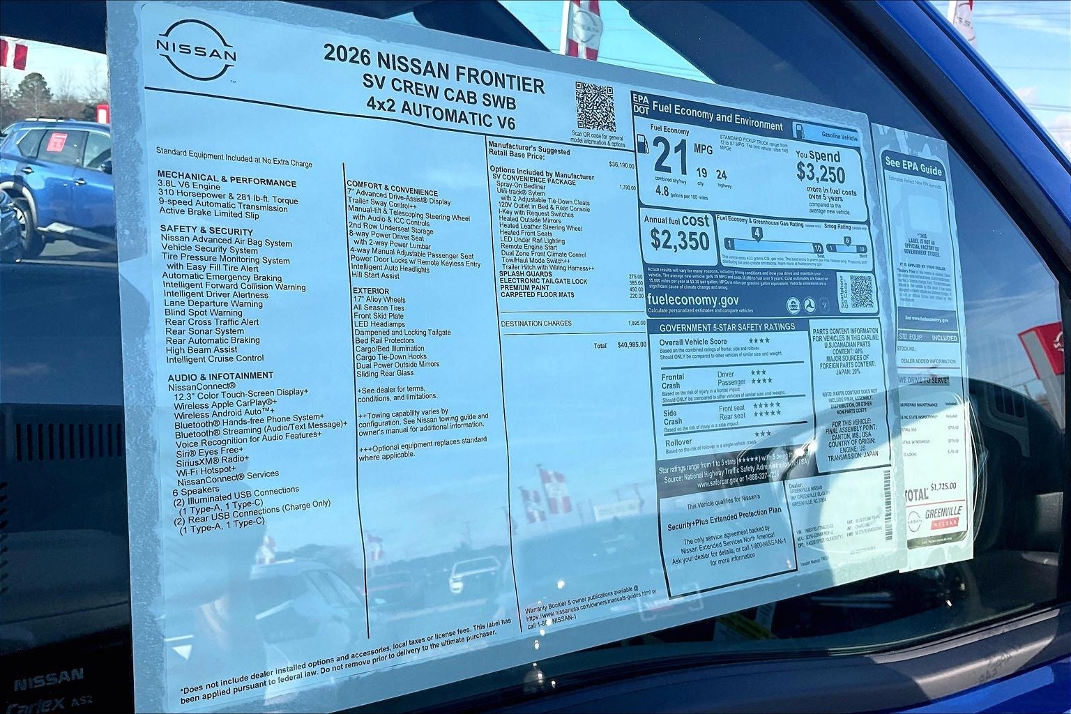 2026 Nissan Frontier SV