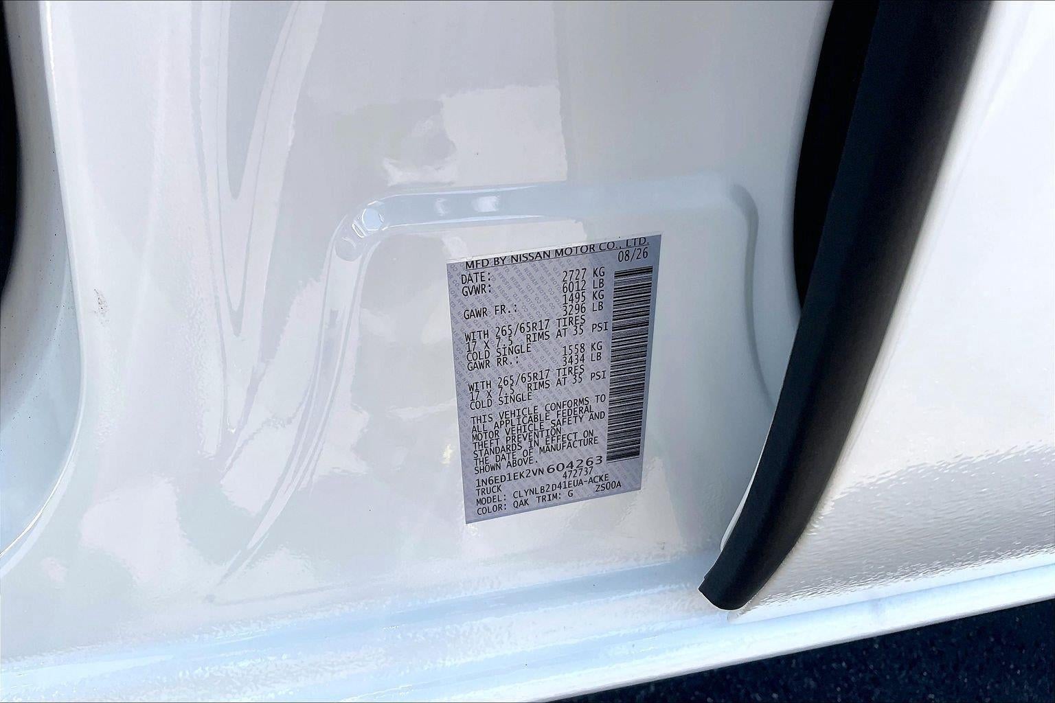 2027 Nissan Frontier SV