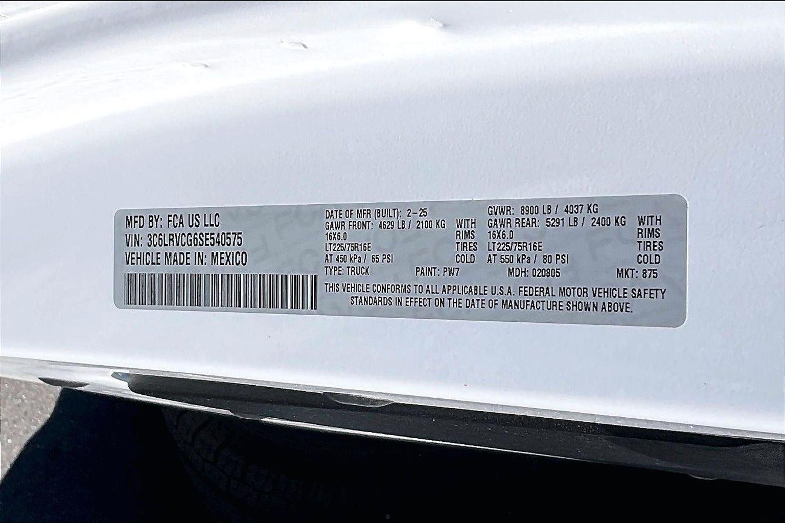 2025 RAM ProMaster Cargo Van Tradesman