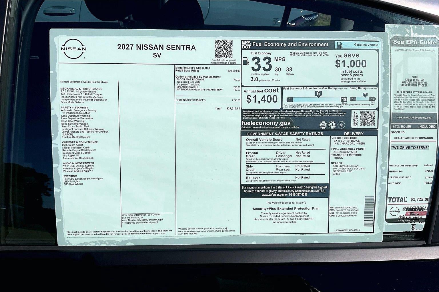 2027 Nissan SENTRA SV