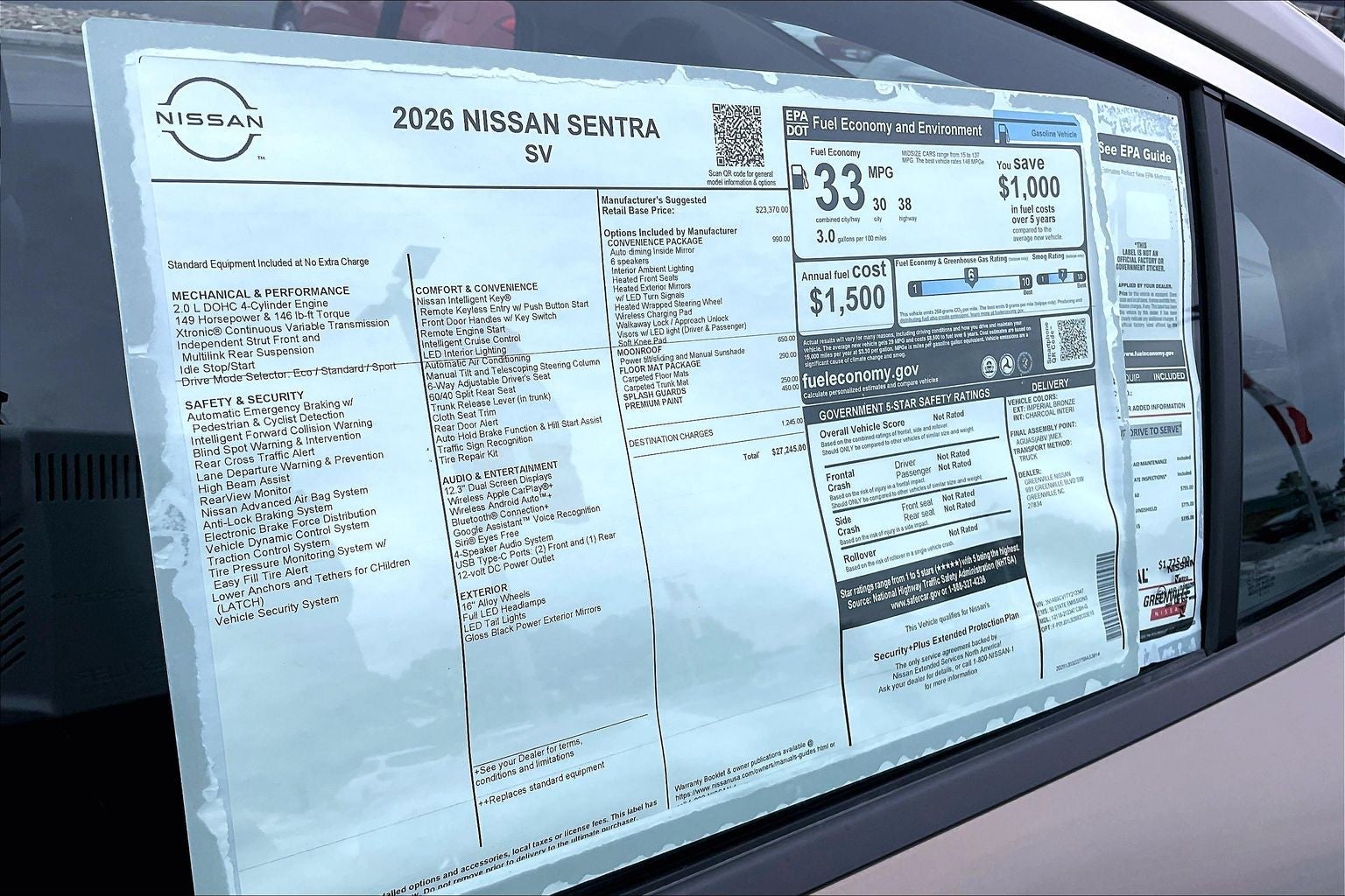 2026 Nissan Sentra SV