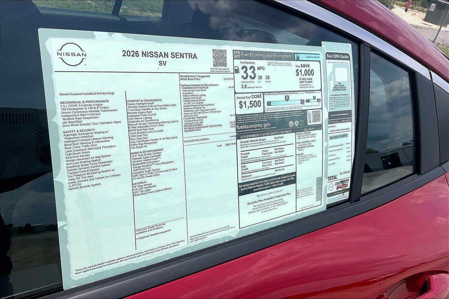 2026 Nissan Sentra SV
