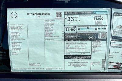 2027 Nissan Sentra SV