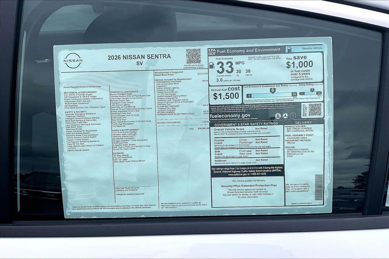 2026 Nissan Sentra SV