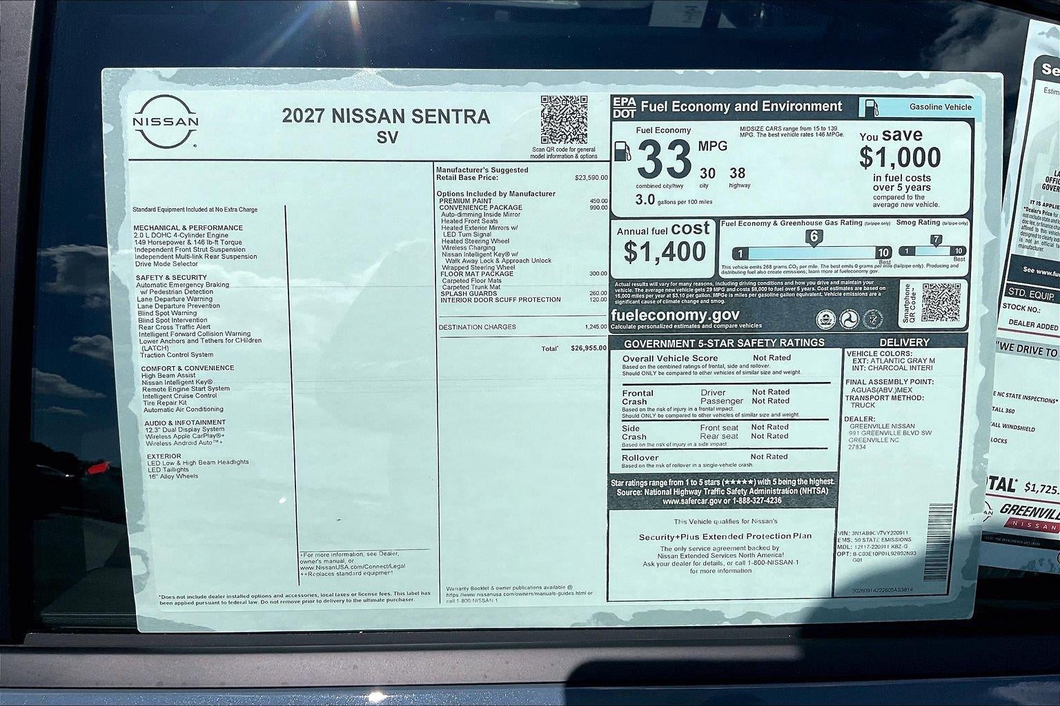 2027 Nissan Sentra SV