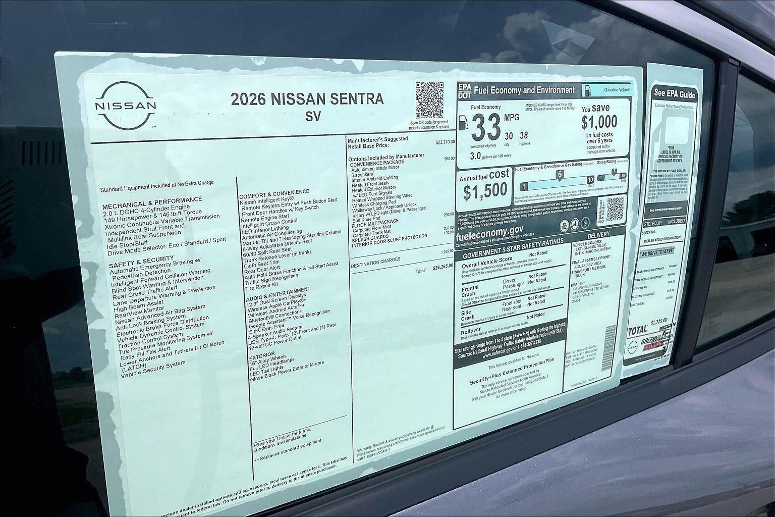 2026 Nissan Sentra SV