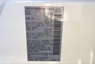 2020 Nissan Pathfinder SL