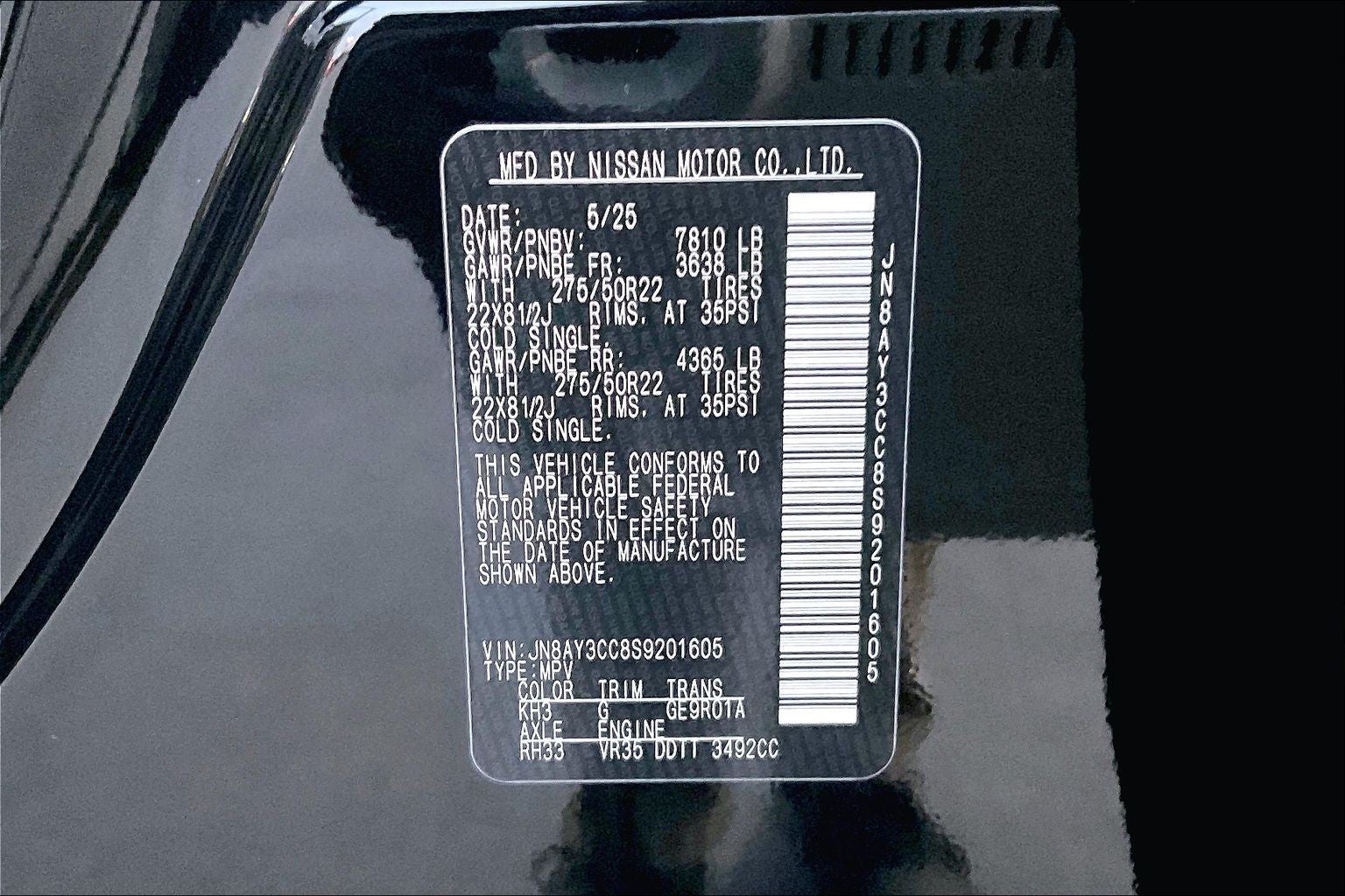 2025 Nissan Armada Platinum Reserve