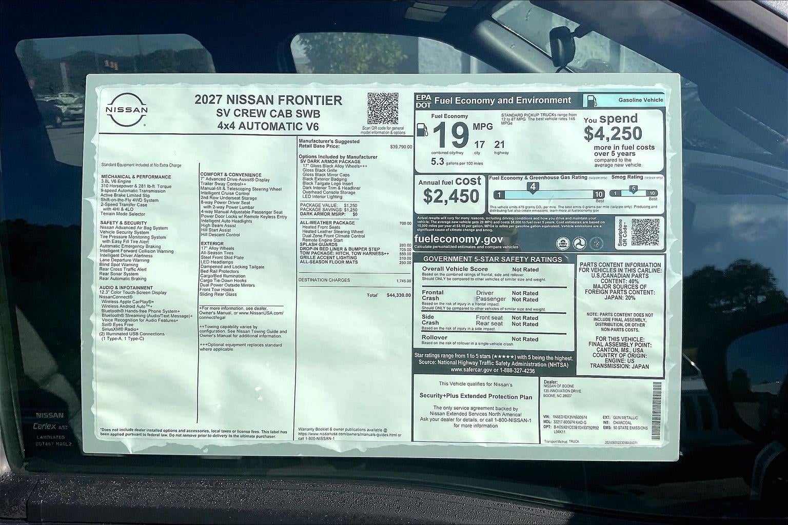2027 Nissan Frontier SV
