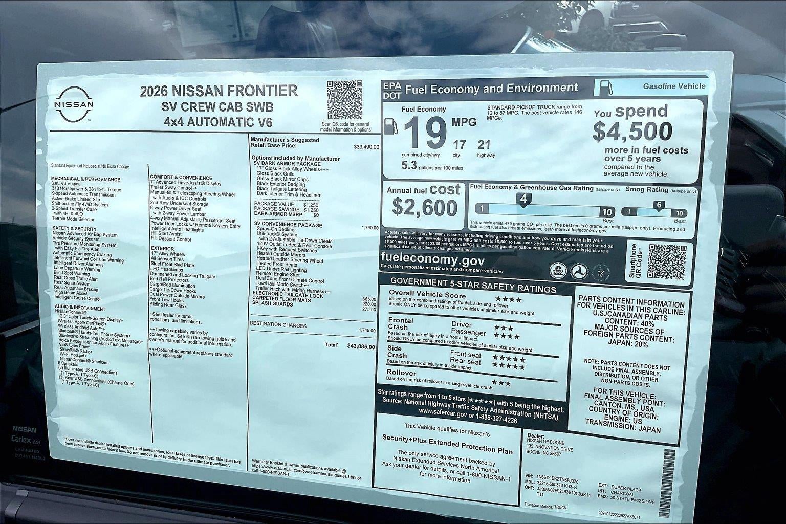 2026 Nissan Frontier SV