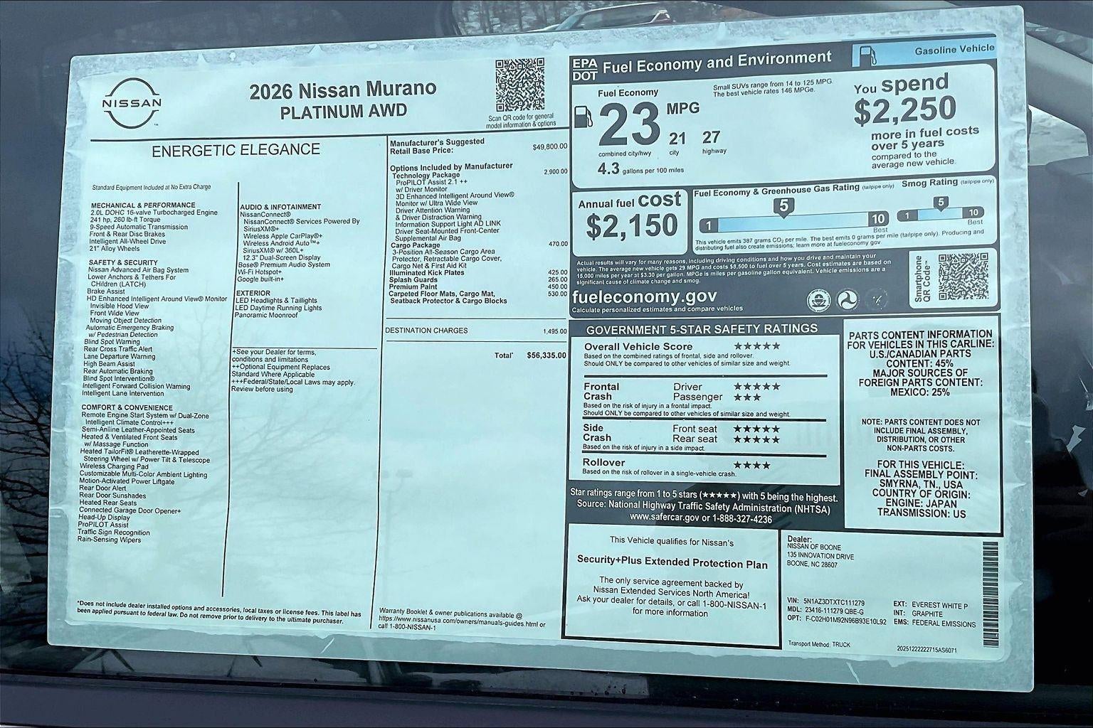 2026 Nissan Murano Platinum