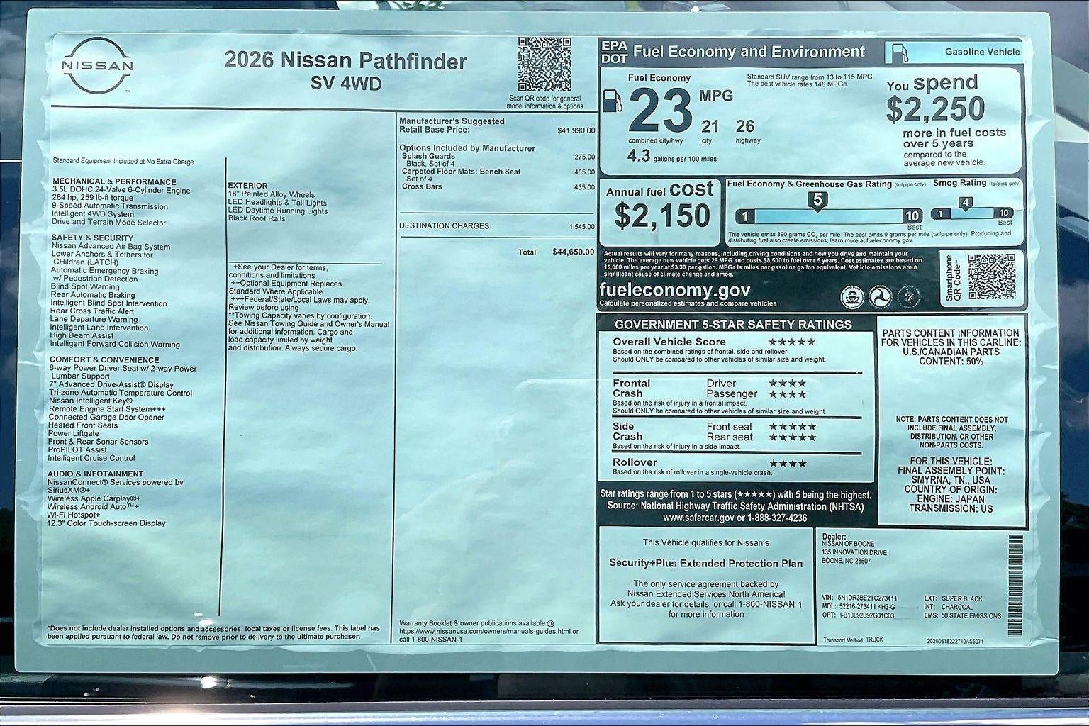 2026 Nissan Pathfinder SV