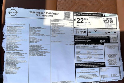 2026 Nissan Pathfinder Platinum