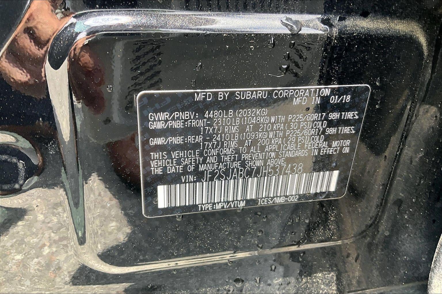 2018 Subaru Forester 4DR SUV 2.5I CVT