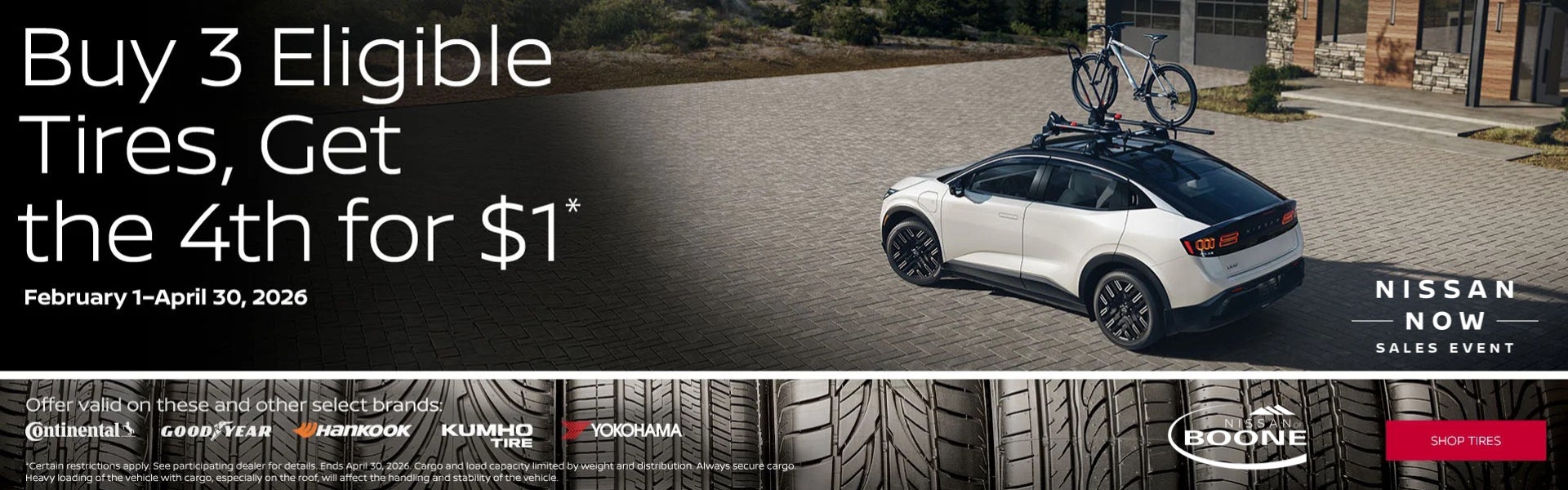 Buy Three Tires, Get One For $1.00